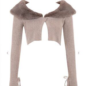 DAHLIA Beige Cashmere Cardigan